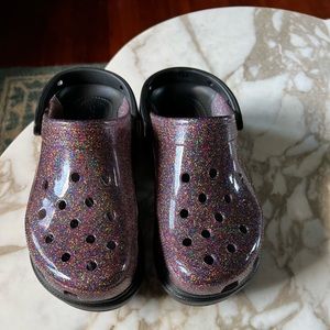 Crocs glitter bae platform preowned size 6